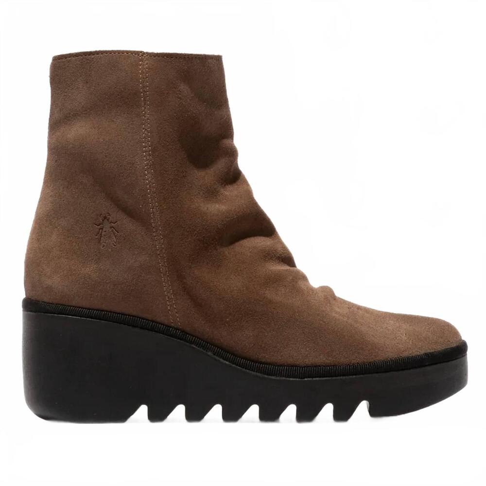 NEW FLY LONDON women's baan 538 zip up ankle boots in elephant
